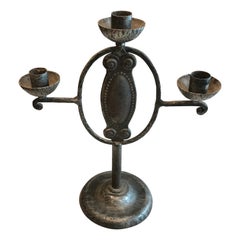 Candlestick in Iron, France, 1900, Jugendstil, Art Nouveau, Liberty