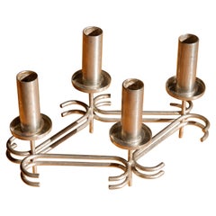 Paavo Tynell Massive Candelabre, Nickel Brass, circa 1960