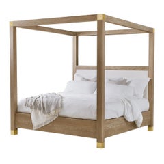 Light Oak Canopy Bed - US King