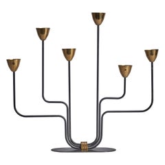 Gunnar Ander, Candelabra, Brass, Metal, Sweden, 1950s