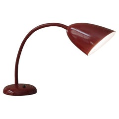 Kurt Versen Gooseneck Table Desk Lamp! Mid Century Modern Red 1950s Atomic Decor