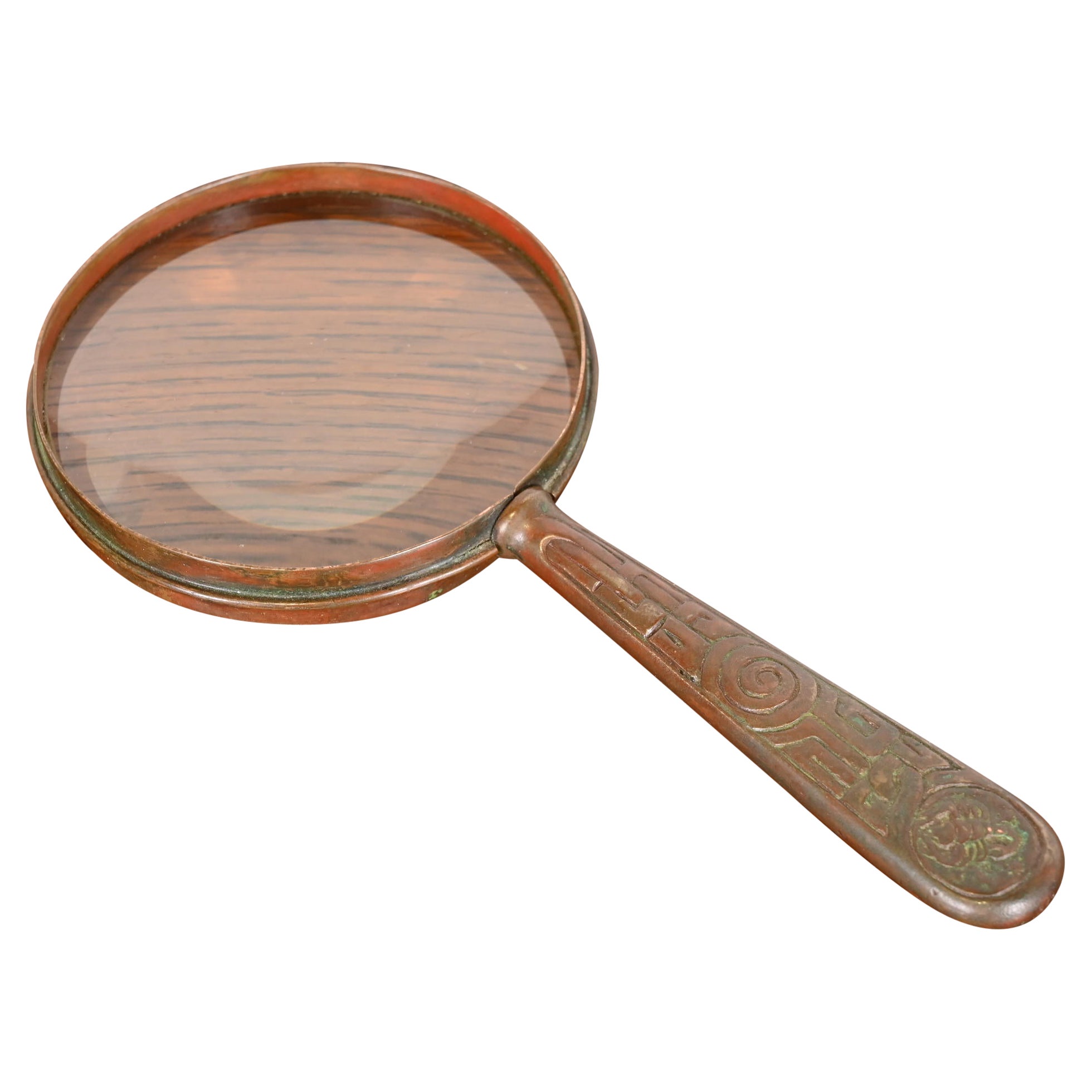 Tiffany Studios New York Zodiac Bronze Magnifying Glass