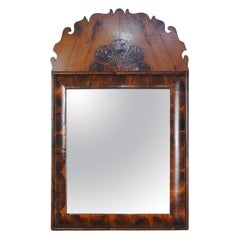 Exceptional William And Mary Yew Wood Oyster Mirror C. 1690