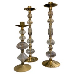 3 tall candelholders Erik Hoglund Sweden circa 1970