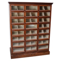 Vintage Dutch Oak / Mahogany Haberdashery Shop Cabinet, 1930s