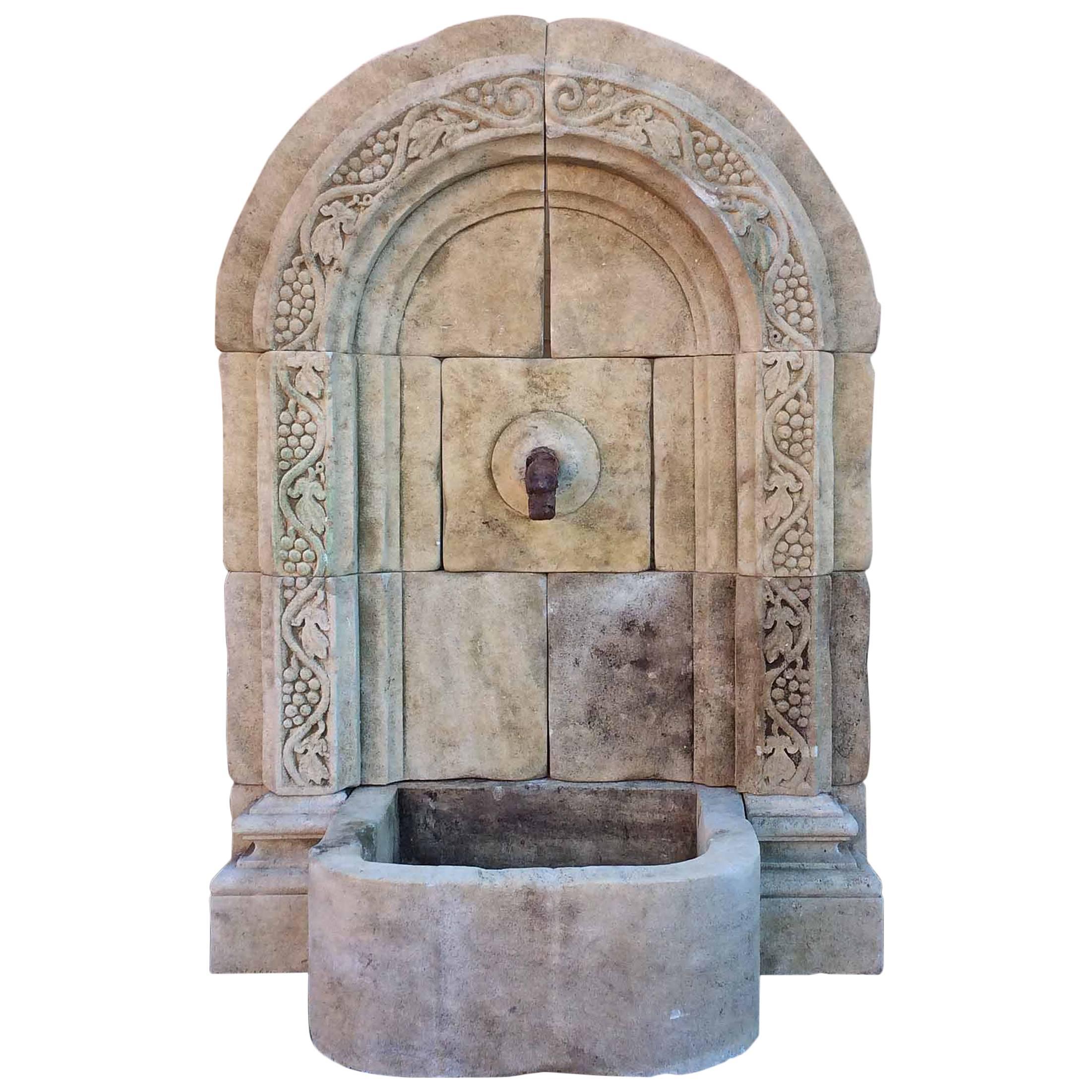 Limestone Wall Fountain