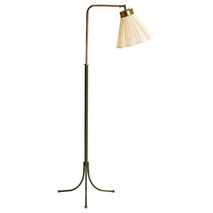 Josef Frank, Floor Lamp, Brass, Metal, Fabric, Sweden, 1950s