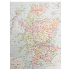 Original Antique Map of Scotland. Circa 1880