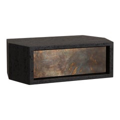 Struttura Mini Case Table in Black Maykume & Smoky Brass Drawer IN STOCK ON SALE