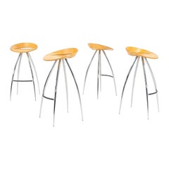 2000s Set of 4 Lyra Bar Stools by Design Group Italia for Magis in Beech