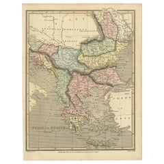 Map des osmanischen Europas und seiner umgebenden Regionen aus dem frühen 19. Jahrhundert, 1821