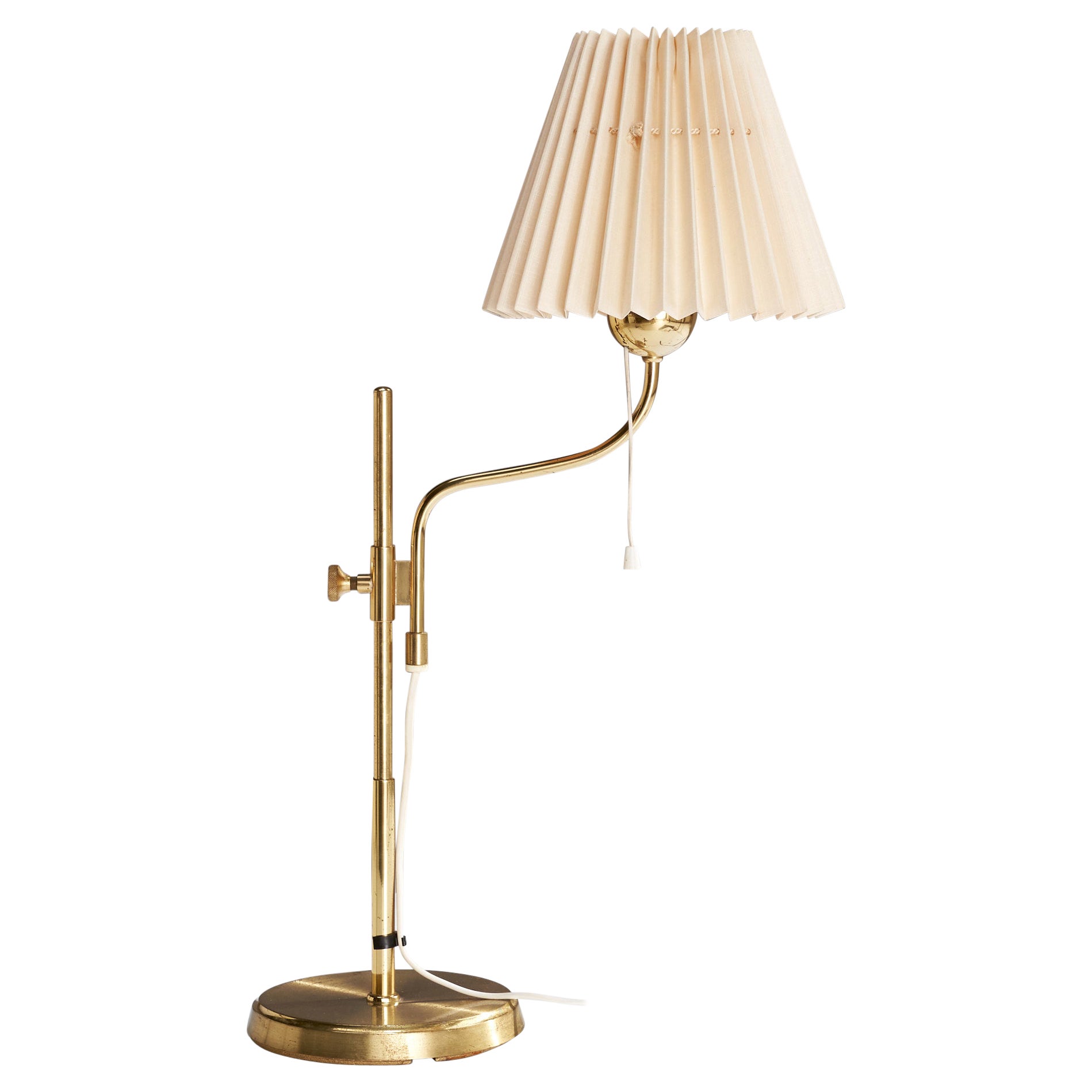 EWÅ Värnamo, Table Lamp, Brass, Paper, Sweden, 1960s