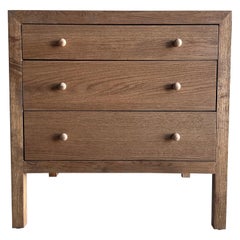 Harper 3 Drawer White Oak Nightstand 