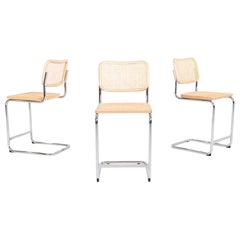 2023 Set of Three Cesca Counter Stools by Marcel Breuer for Knoll in Beech