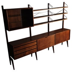 Free standing modular wall unit 'Royal system' Poul Cadovius, Denmark 1960s