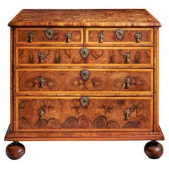 A Fine 17th Century Charles II Olive Oyster Chest, Circa 1690 England