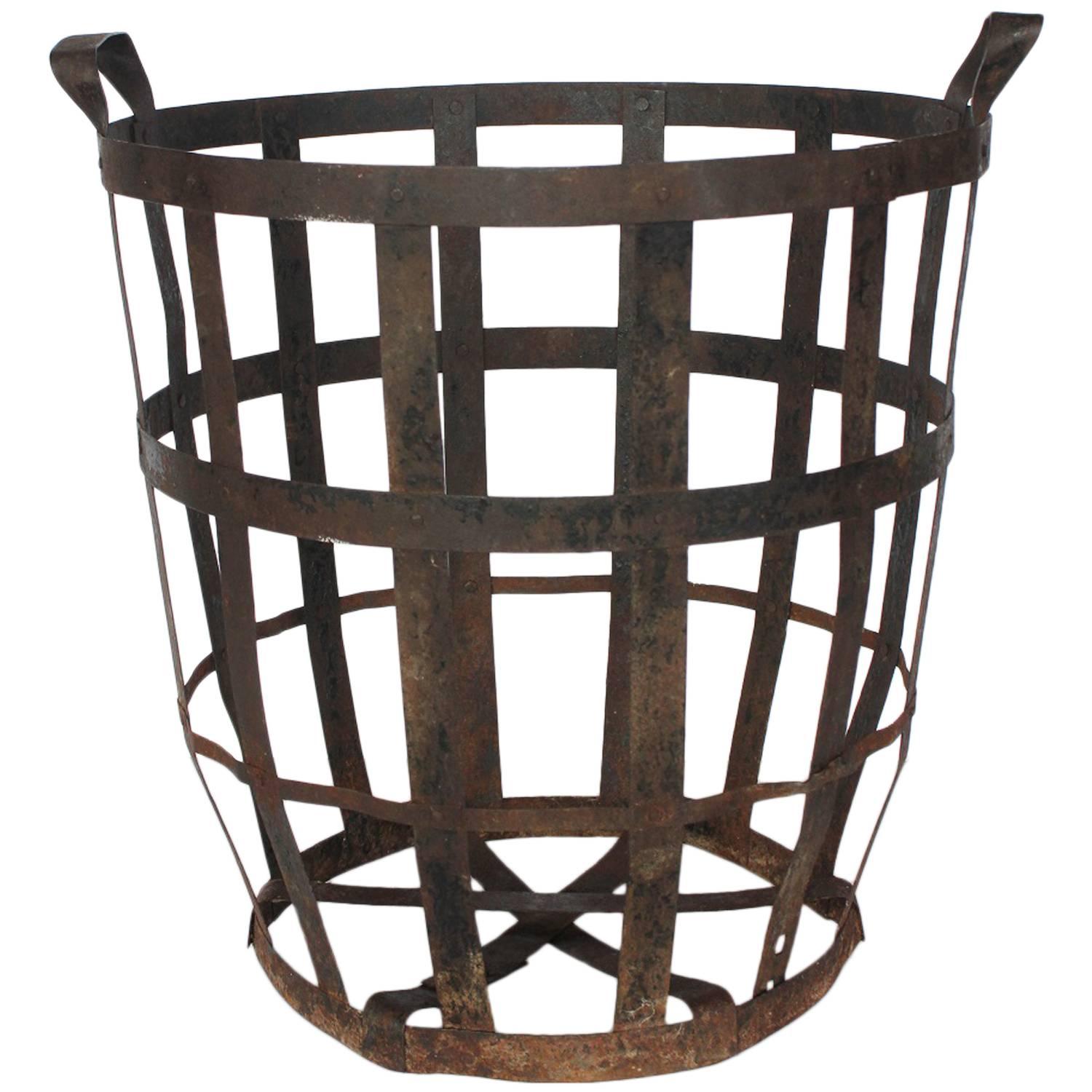 Large Industrial Metal Basket For Sale