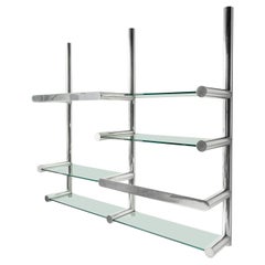  Aluminum and Glass Orba Wall Unit by Janet Schwietzer for Pace Collection 