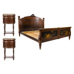 French Napoleon III Hand Carved Bedroom Set 