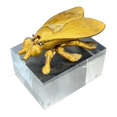 Mid-Century Bee Trinket for Jewelry, Salt Pepper Cellar on Lucite Base