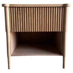 White Oak Reeded Nightstand with Drawer