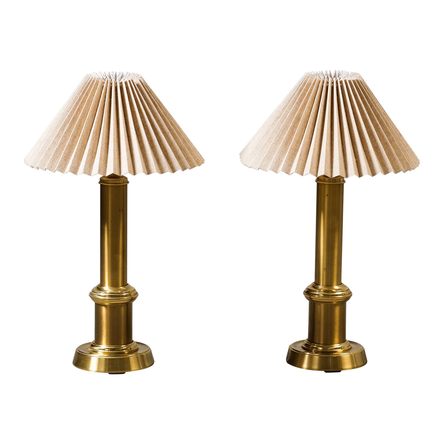 Pair of Swedish Brass Table Lamps by Ewå Värnamo, 1960s