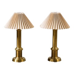 Pair of Swedish Brass Table Lamps by Ewå Värnamo, 1960s