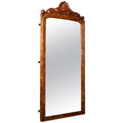 Victorian Figured Walnut Wall Mirror