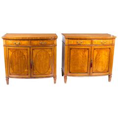 Antique Pair of Satinwood Commodes Cabinets Maple & Co, circa 1880