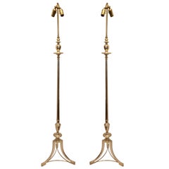 Pair of Silver Plated Floor Lamps