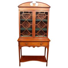 Antique Edwardian Sheraton China Cabinet Bookcase