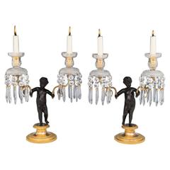 Exceptional Pair of Regency Period Gilt Bronze Cherub Candelabra