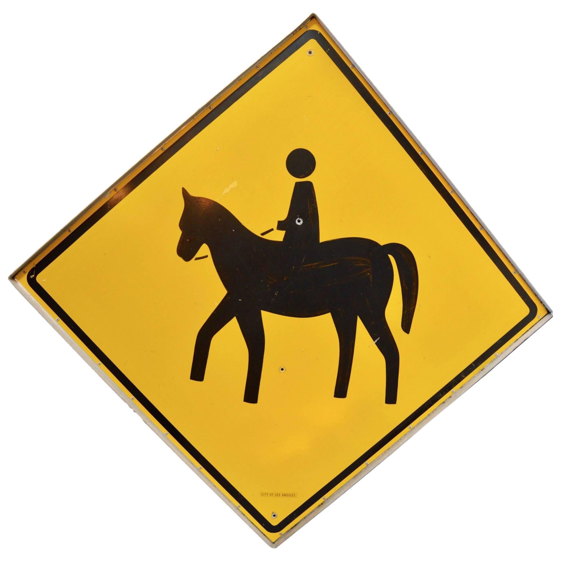 Vintage Los Angeles County Horse Crossing Sign