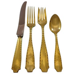 Marquise Gold by Tiffany and Co. Sterling Silver Flatware Set Service Vermeil