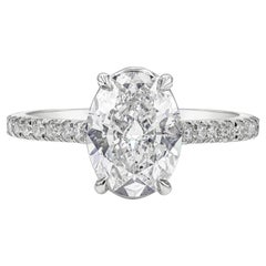 Roman Malakov GIA Certified 2.02 Carat Oval Cut Diamond Engagement Ring