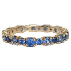 2.10 Carat Ceylon Sapphire Engagement Eternity Wedding Band Ring Gold