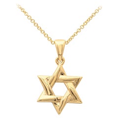 Roman Malakov Star of David Pendant Necklace in Yellow Gold