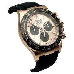 New Cosmograph Daytona in 18ct Everose gold, black, with box and papers 