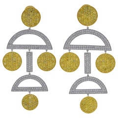 Sophia D, White and Yellow Diamond Earrings