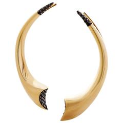 Black Diamond and Gold Bear Claw Ear Cuff by Bear Brooksbank