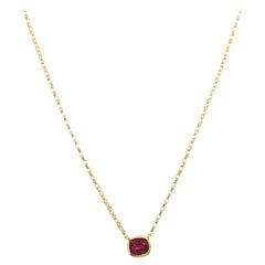 0.41ct Cushion Shape Ruby Pendant Set in 18ct Yellow Gold