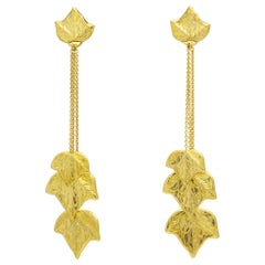 Ilias Lalaounis 18 Karat Gold 'Leaf' Ear Pendants