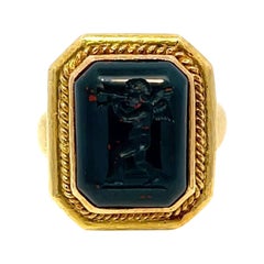 Elizabeth Locke Agate Ring 18K Yellow Gold