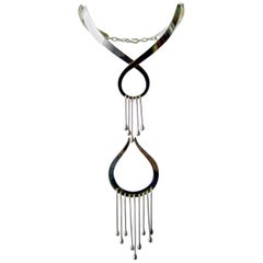 José Maria Puig Doria Sterling Silver Fringed Statement Necklace