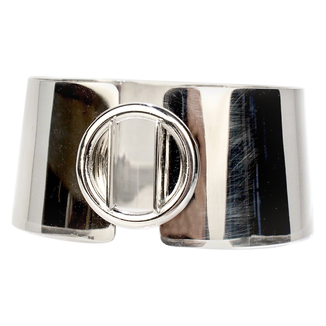 Puig Doria Sterling Silver Geometric Bangle Bracelet For Sale