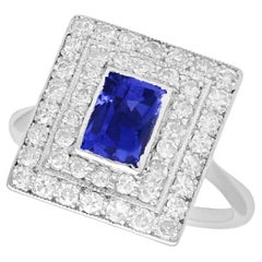 1940s Tanzanite and Diamond White Gold Cocktail Ring