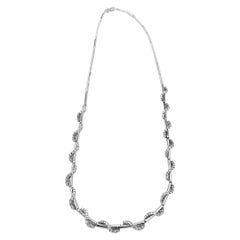 14kt Diamond Choker Omega Necklace 4.00 Carat White Gold