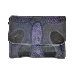 Rare Carlos Falchi Multi-Skins Multi-Color Large Shoulder Bag & Clutch