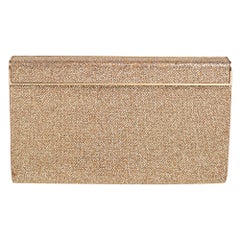 Jimmy Choo Gold Glitter Cayla Clutch