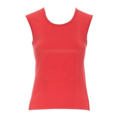 MICHAEL  KORS red cotton blend scoop neck sleeveless vest top S